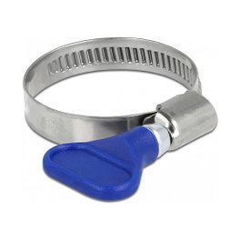 DeLOCK Abrazadera de manguera de mariposa acero inoxidable 400 SS 25-40 mm azul, 5 unidades