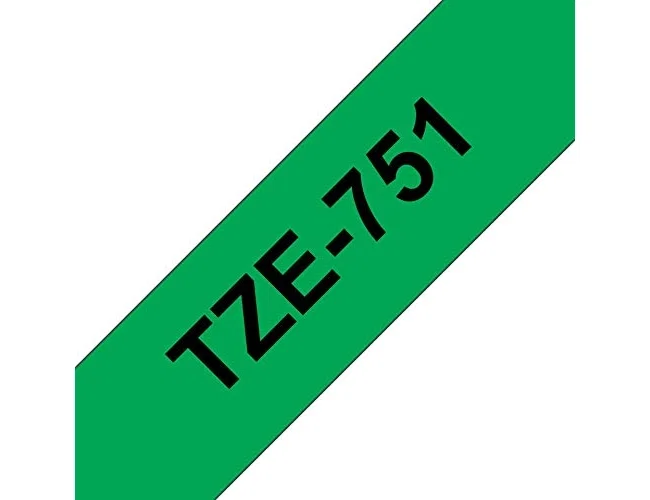 Brother Cinta de Rotular Laminada TZe-751 Negro sobre Verde 24mm x 8m Brother Cinta de Rotular Laminada TZe-751 Negro sobre Verde 24mm x 8m