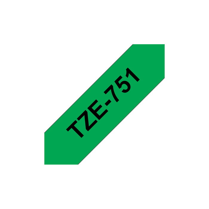 Brother Cinta de Rotular Laminada TZe-751 Negro sobre Verde 24mm x 8m Brother Cinta de Rotular Laminada TZe-751 Negro sobre Verde 24mm x 8m