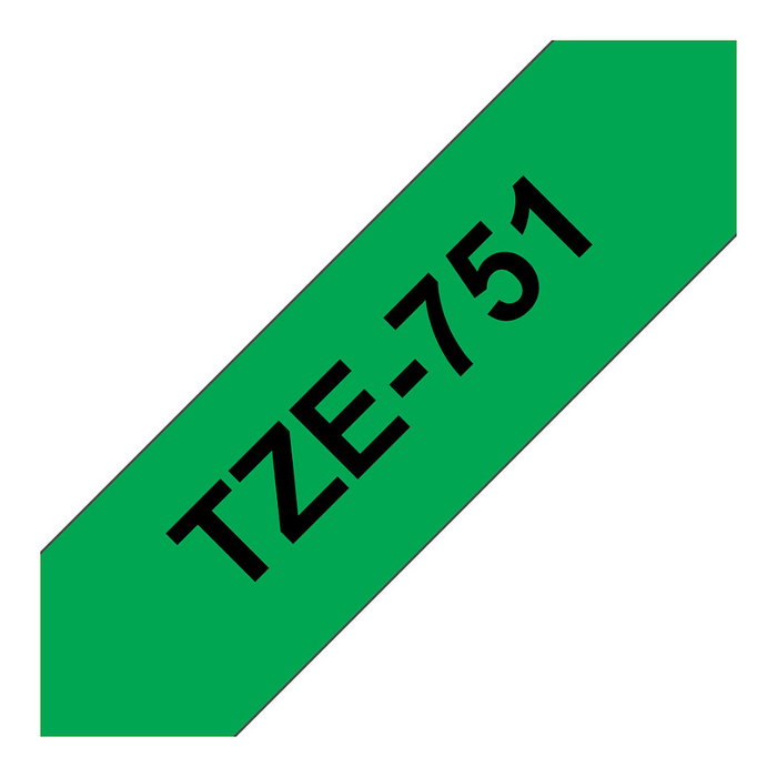 Brother Cinta de Rotular Laminada TZe-751 Negro sobre Verde 24mm x 8m Brother Cinta de Rotular Laminada TZe-751 Negro sobre Verde 24mm x 8m