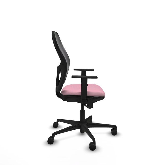 PIQUERAS Y CRESPO Silla de oficina Jorquera con mecanismo Sincro, Tela Rosa y Malla Negro