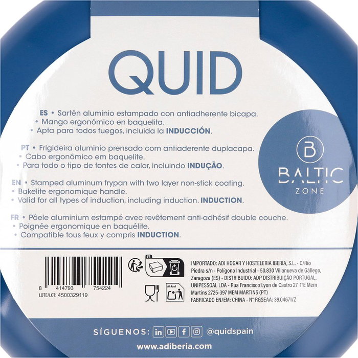 Quid Sartén de Aluminio Estampado Baltic de 26 cm Blanco