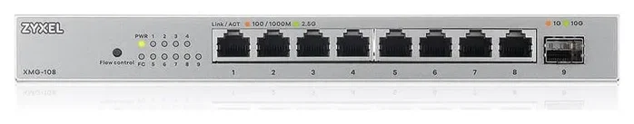 Zyxel XMG-108 Switch no administrado con 8 puertos 2.5G y 1 puerto 10G SFP+ Zyxel XMG-108 Switch no administrado con 8 puertos 2.5G y 1 puerto 10G SFP+