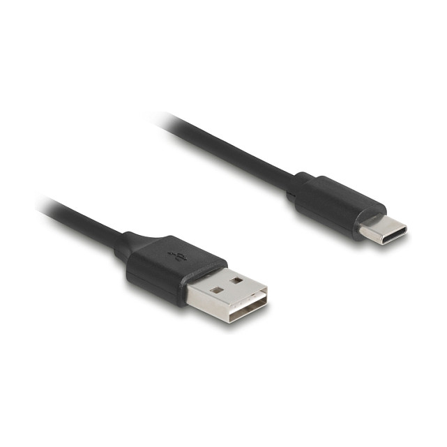 DeLOCK Cable USB 2.0 A a C, 0.8 m, Negro, 480 Mbps, 2 A, Conector Tipo-A a Tipo-C (90133)