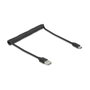 DeLOCK Cable USB 2.0 A a C, 0.8 m, Negro, 480 Mbps, 2 A, Conector Tipo-A a Tipo-C (90133)
