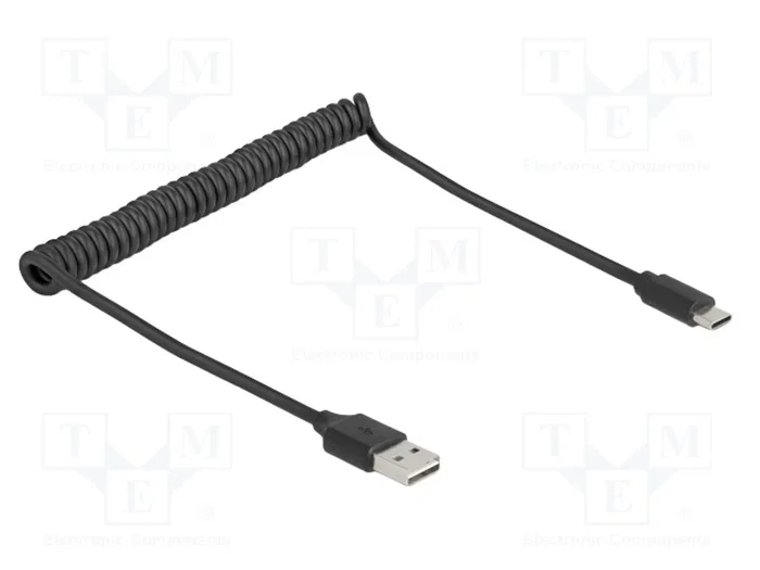 DeLOCK Cable USB 90133 espiral de USB Tipo-A a USB Tipo-C™ de 0,8 m