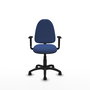 Silla de oficina Aýna con mecanismo Contacto permanente básico tapizada con Tela color Azul marino. Equipada con Base poliamida negra, Brazos 1D y Ruedas de nailon 50 mm