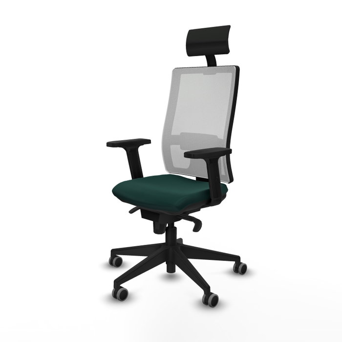 PIQUERAS Y CRESPO Silla de oficina Horna con mecanismo Sincro Verde botella y Blanco PIQUERAS Y CRESPO Silla de oficina Horna con mecanismo Sincro Verde botella y Blanco