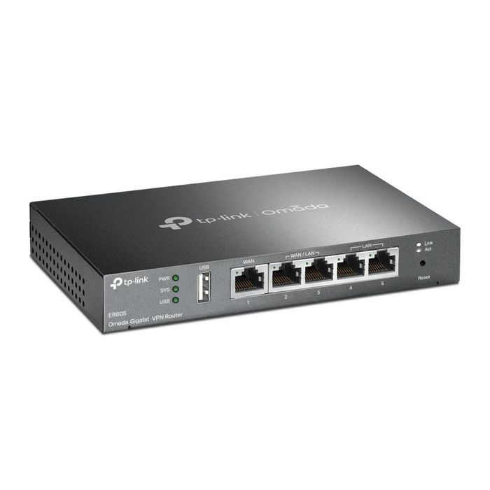 Omada ER605 Gigabit VPN Router para Empresas, Gestión en la Nube, 3 Puertos WAN, 5 Puertos Gigabit, Firewall Avanzado, 20 Túneles IPSec, Soporte 4G/3G por USB Omada ER605 Gigabit VPN Router para Empresas, Gestión en la Nube, 3 Puertos WAN, 5 Puertos Gigabit, Firewall Avanzado, 20 Túneles IPSec, Soporte 4G/3G por USB