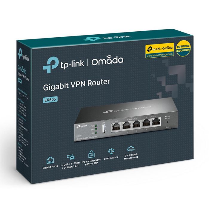 Omada ER605 Gigabit VPN Router para Empresas, Gestión en la Nube, 3 Puertos WAN, 5 Puertos Gigabit, Firewall Avanzado, 20 Túneles IPSec, Soporte 4G/3G por USB Omada ER605 Gigabit VPN Router para Empresas, Gestión en la Nube, 3 Puertos WAN, 5 Puertos Gigabit, Firewall Avanzado, 20 Túneles IPSec, Soporte 4G/3G por USB