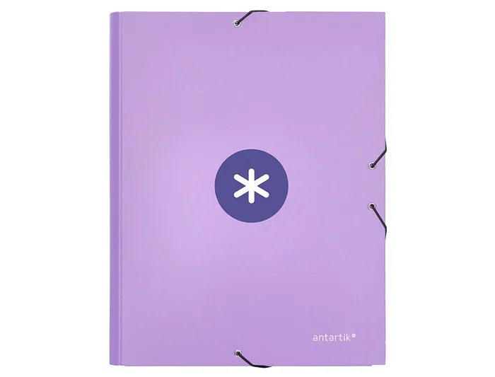 Antartik Carpeta Antartik Tres Solapas Gomas Cartón Forrado A4 Color Lavanda