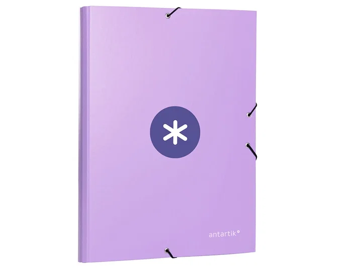 Antartik Carpeta Antartik Tres Solapas Gomas Cartón Forrado A4 Color Lavanda