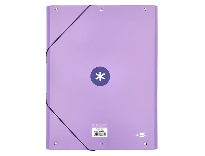 Antartik Carpeta Antartik Tres Solapas Gomas Cartón Forrado A4 Color Lavanda
