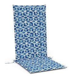 DKD Home Decor Cojín para Silla Exterior Azulejos Azul y Blanco