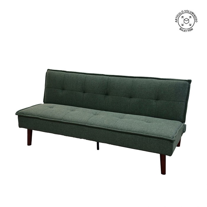 Ixia Sofá-Cama Verde con Estructura de Madera y Metal