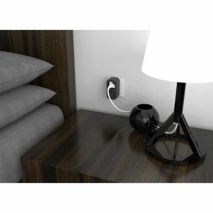 Biplite - QUARX - 2P 16A - Negro y gris antracita Biplite - QUARX - 2P 16A - Negro y gris antracita