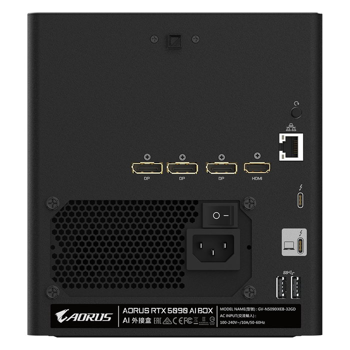 GIGABYTE AORUS GeForce RTX 5090 AI BOX Tarjeta Gráfica 32GB GDDR7 512-bit 2407MHz PCIe 5.0 3xDP 2.1 HDMI 2.1 GV-N5090IXEB-32GD