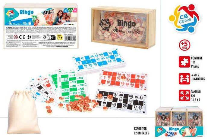 Color Baby Bingo 90 Numeros con 36 Cartones. 16,5x9 cm.