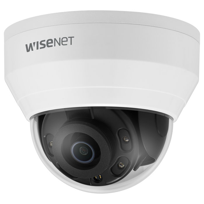 Hanwha Wisenet QND-8010R Cámara IP Domo Fijo Exterior 5MP con PoE, Color Blanco