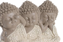 DKD Home Decor Figura Resina Buda Surtido de 3 Unidades Blanco
