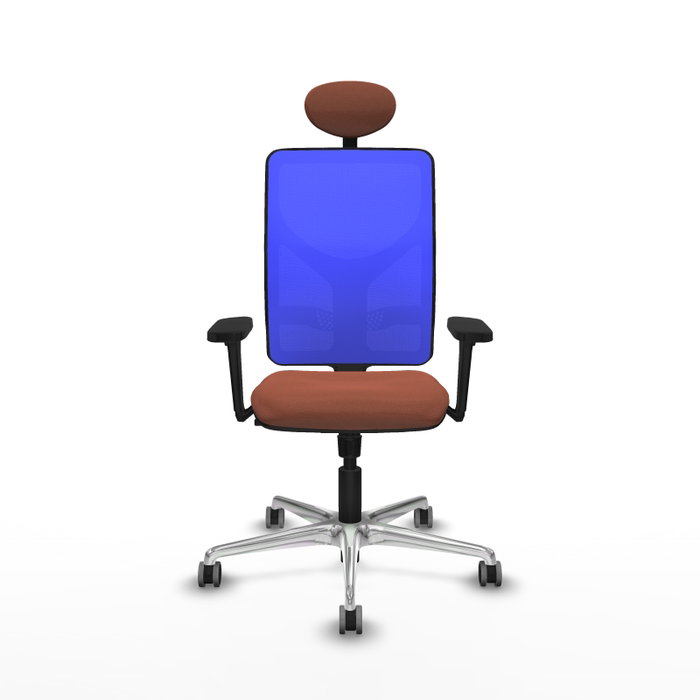 PIQUERAS Y CRESPO Silla de oficina Motilla con mecanismo Sincro, Azul y Marrón
