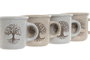 DKD Home Decor Taza de Gres Árbol de la Vida 120ml Surtida