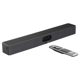Yealink MeetingBar A25-010 Video Bar con Control Remoto VCR11, Triple Cámara 4K Ultra HD 3840x2160, 30 pps, 8 Micrófonos, WiFi 6, Bluetooth 5.1, Negro