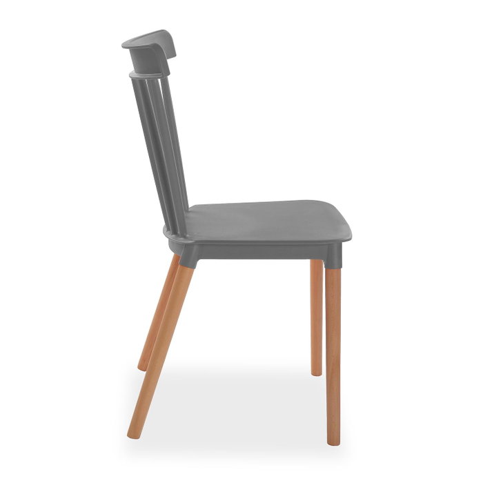 Versa Silla Gris 52.5x80x43 cm - Madera y Polipropileno (4 Unidades) Versa Silla Gris 52.5x80x43 cm - Madera y Polipropileno (4 Unidades)