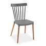 Versa Silla Gris 52.5x80x43 cm - Madera y Polipropileno (4 Unidades)