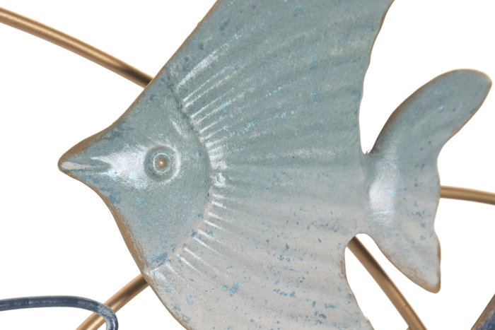 DKD Home Decor Decoración de Pared Metal Peces Azul y Turquesa 90x4,5x45 cm