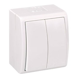 Simon Conmutador doble de superficie Aquarius blanco