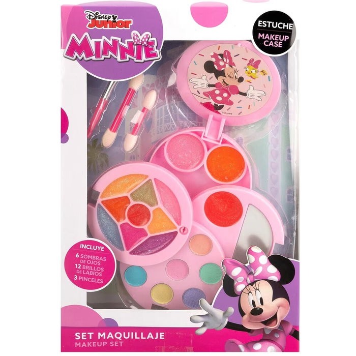 Disney Set Maquillaje Minnie 6 Sombras de Ojos y 12 Brillos de Labios para Niñas +5 Años