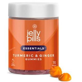 JELLY PILLS Cúrcuma y Jengibre 70 Gummies. Gominolas veganas sin gluten ni lactosa para el sistema inmunológico y digestión.