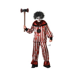 Disfraz Payaso Halloween Rojo Camiseta con Pantalón Hombre Adulto