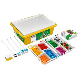 LEGO Education SPIKE Essential Set de 449 Piezas para Aprendizaje STEAM, 4 Minifiguras, Hub Inteligente, Motores, Sensor de Color y Caja de Almacenamiento