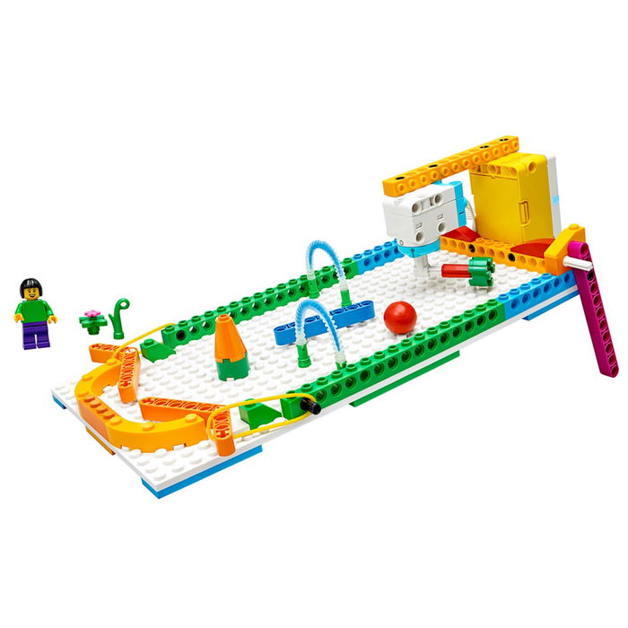 LEGO Education SPIKE Essential Set de 449 Piezas para Aprendizaje STEAM, 4 Minifiguras, Hub Inteligente, Motores, Sensor de Color y Caja de Almacenamiento