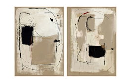 DKD Home Decor Cuadro Lienzo PS Abstracto Pack de 2