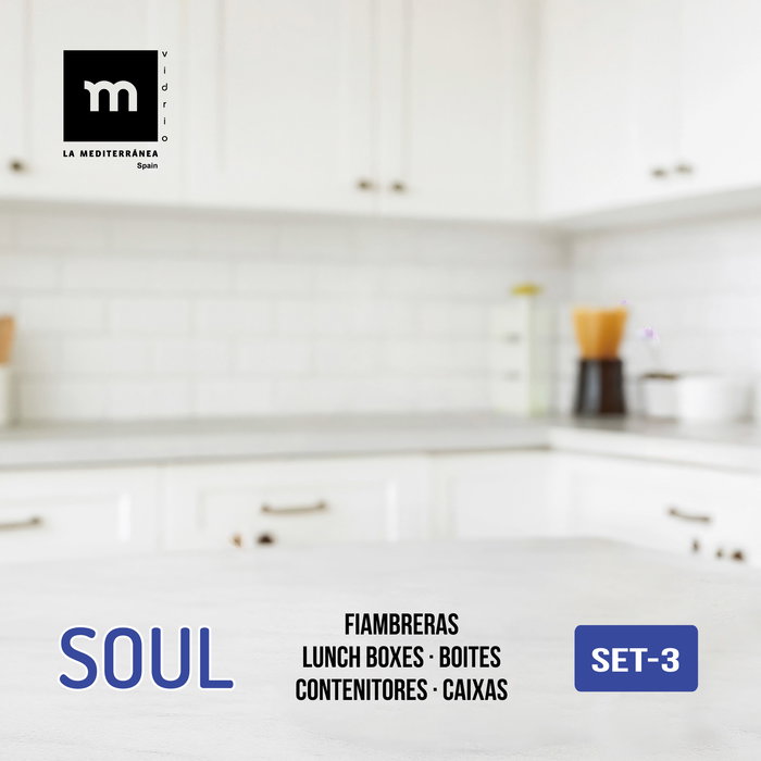 Inde Set 3 Fiambreras Redondas "Soul" Medias 400ml, 620ml y 950ml (8 Cajas)