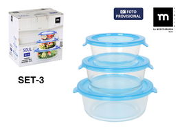 Inde Set 3 Fiambreras Redondas "Soul" Medias 400ml, 620ml y 950ml (8 Cajas)