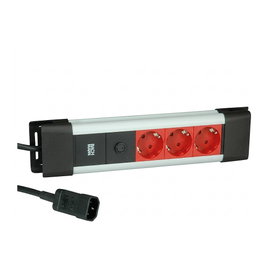 Bachmann Connectus 3xCEE7/3, 10A C14-Stecker, rojo, 2 m