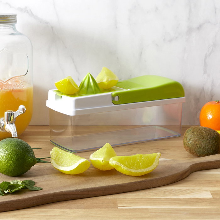 Easy Make Rallador Mandolina 7 Funciones para Cocina con Accesorios y Cajón de Ordenación Medidas 11x28x11.5 cm