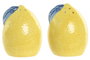 DKD Home Decor Salero Mediterraneo Limones Amarillo Azul Dolomita Set de 2 Piezas 6.5 x 9 x 6.5 cm