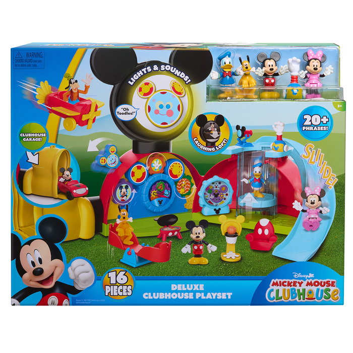 Just Play Clubhouse Friends Mickey Mouse Playset 38449 - Figuras Mickey, Minnie, Donald + Accesorios (3 años+)