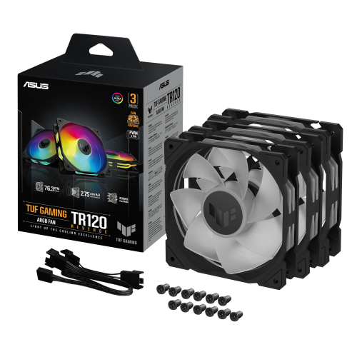 ASUS TUF Gaming TR120 ARGB Reverse Fan - Triple Pack Negro