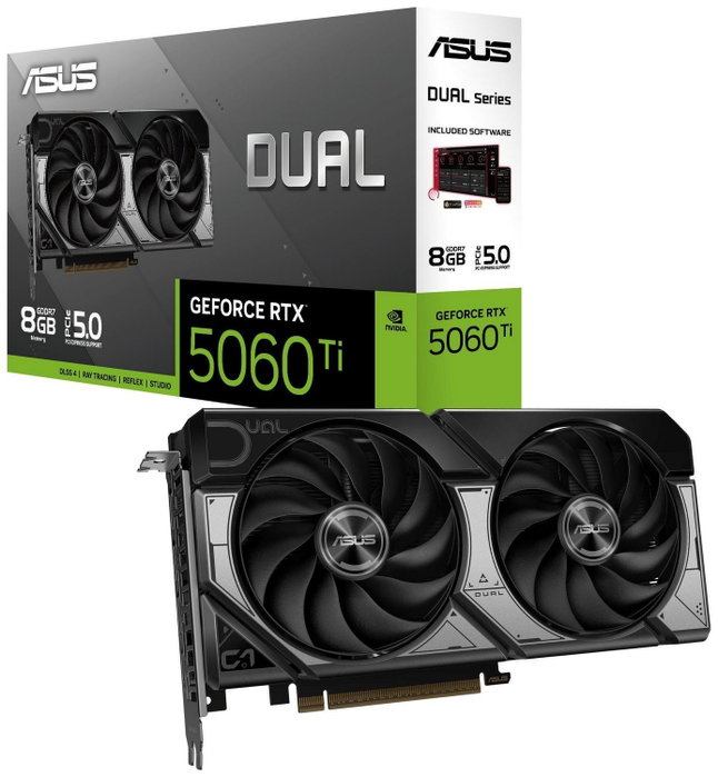 ASUS Dual NVIDIA GeForce RTX 5060 Ti 8 GB GDDR7 ASUS Dual NVIDIA GeForce RTX 5060 Ti 8 GB GDDR7