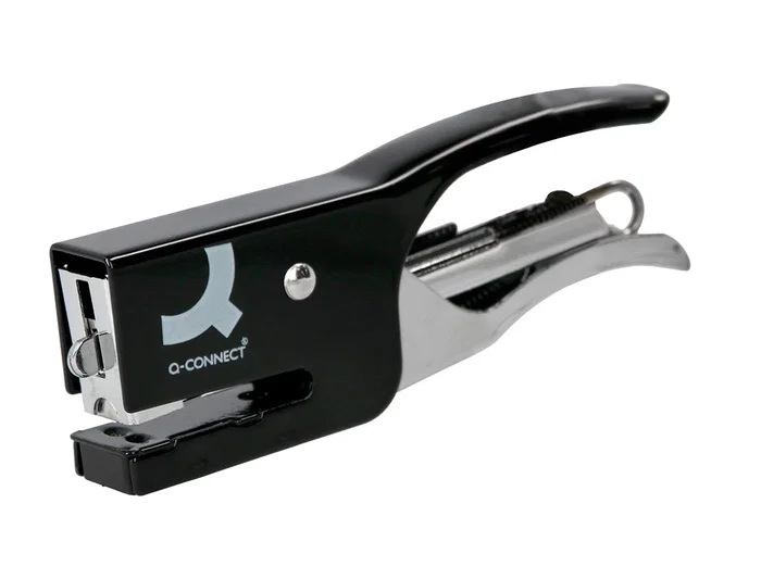 Q-connect Grapadora Tenaza KF22340 Metálica Color Negro Capacidad 12 Hojas Usa Grapas Número 10