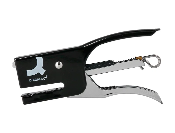 Q-connect Grapadora Tenaza KF22340 Metálica Color Negro Capacidad 12 Hojas Usa Grapas Número 10