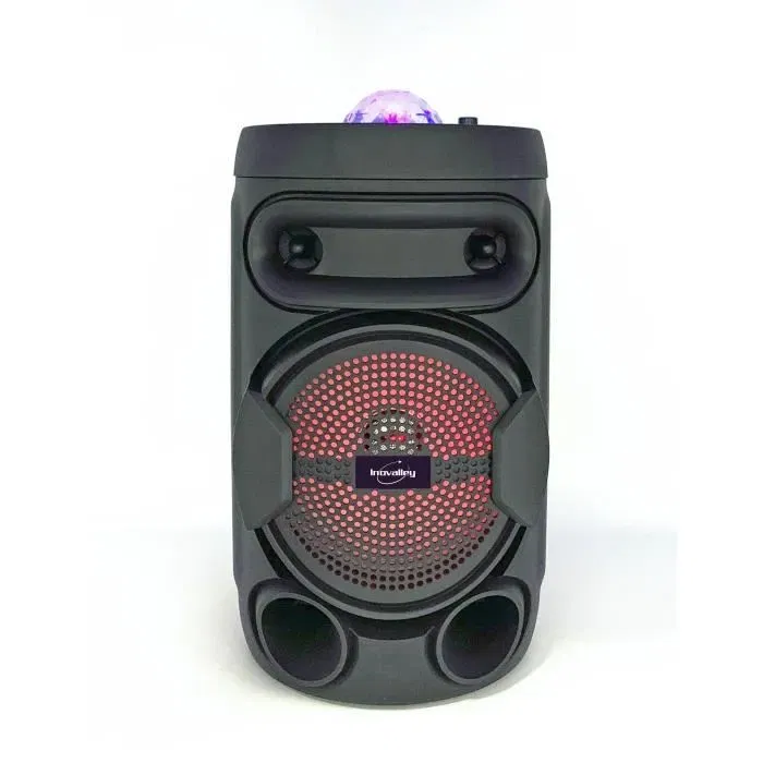 Inovalley KA02 BOWL Altavoz Bluetooth 400W con Karaoke y Bola Caleidoscopio LED, USB, Micro-SD