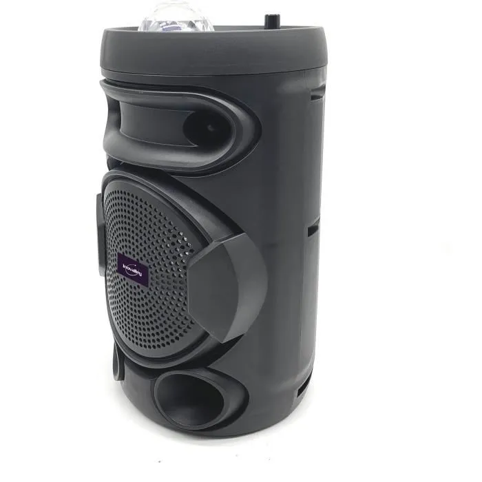 Inovalley KA02 BOWL Altavoz Bluetooth 400W con Karaoke y Bola Caleidoscopio LED, USB, Micro-SD
