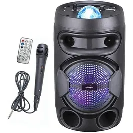 Inovalley KA02 BOWL Altavoz Bluetooth 400W con Karaoke y Bola Caleidoscopio LED, USB, Micro-SD